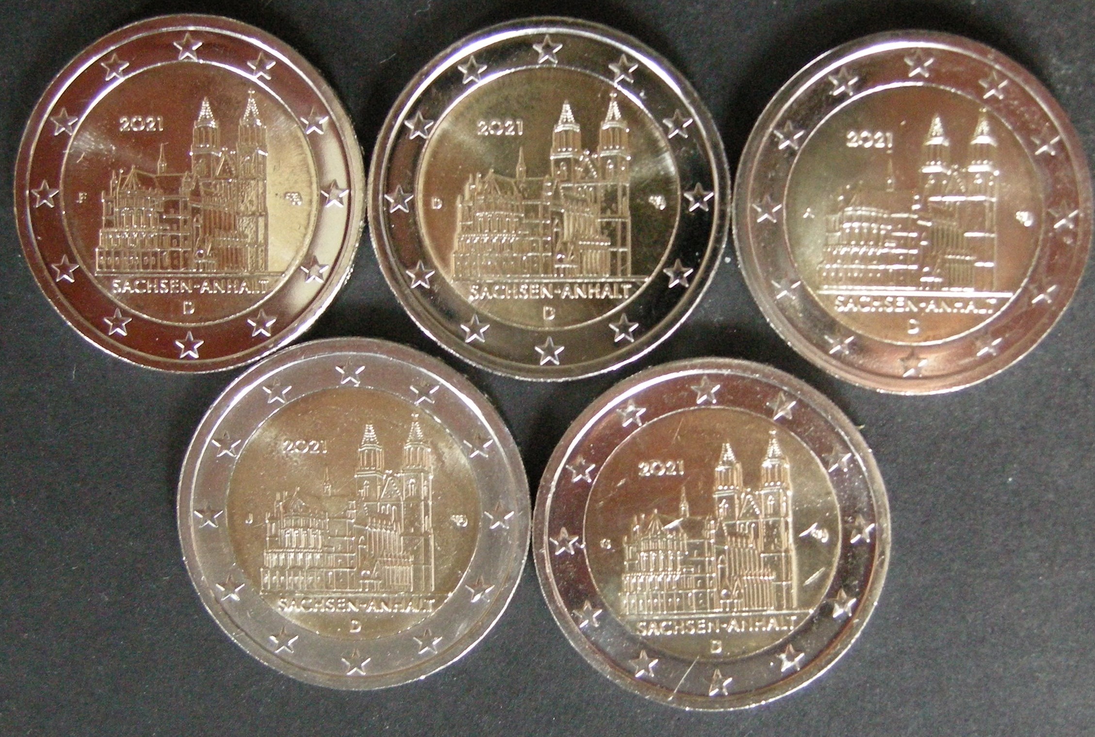 (afbeelding voor) 2 Euromunt Duitsland 5 x 2021 Sachsen-Anhalt A-D-F-G-J UNC